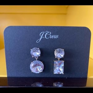 J CREW Mismatched Crystal Drop Earrings